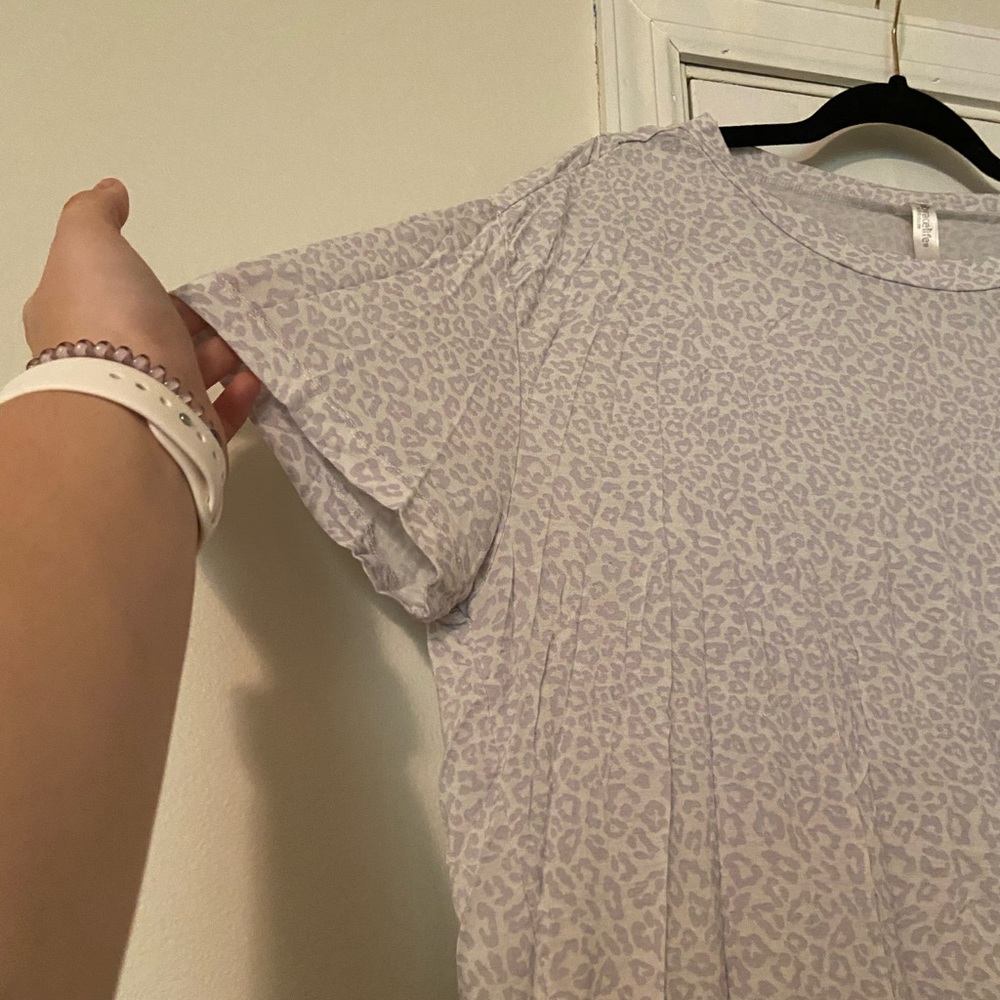 Light purple leopard blouse